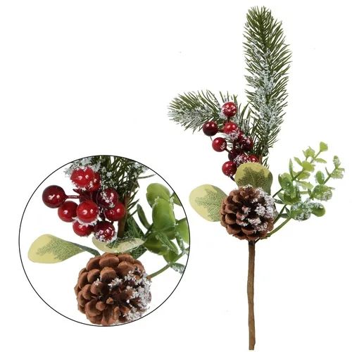 Ihličnatá vetvička so šiškou - 33 cm XP005